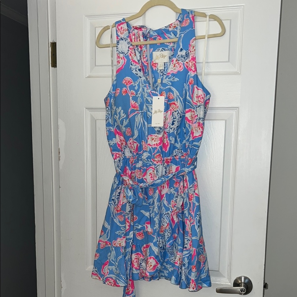 NWT Lilly Pulitzer Camri Halter Romper, Size L